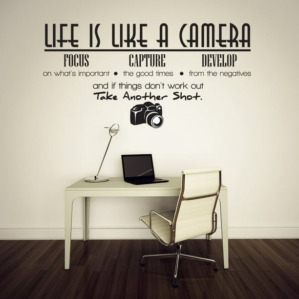 LIFE IS LIKE A CAMERA Vinyl Wall Saying Decal Sticker Cute Romantic Love Quote 